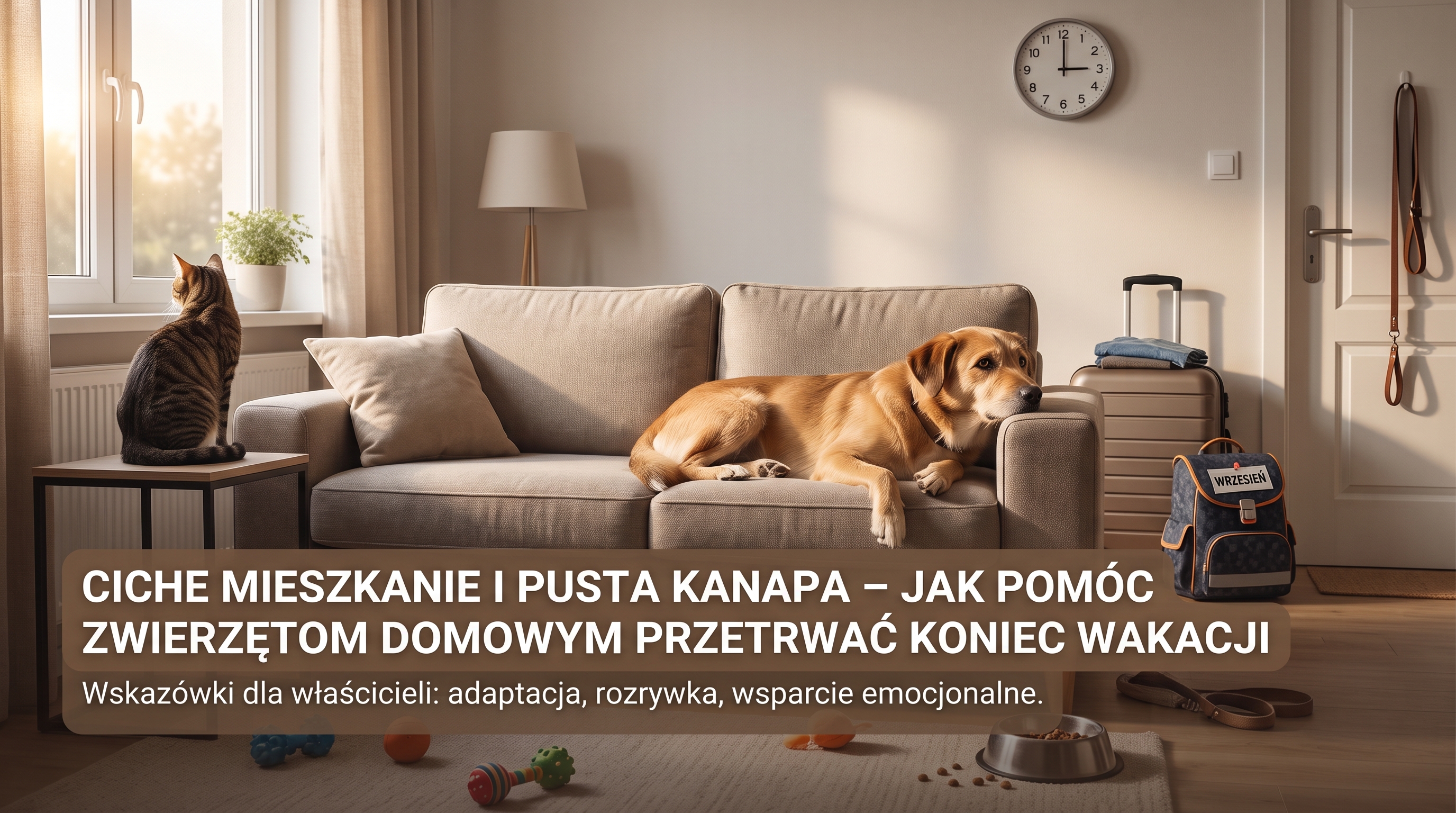 Ciche mieszkanie i pusta kanapa: Jak pomóc zwierzętom domowym przetrwać koniec wakacji?